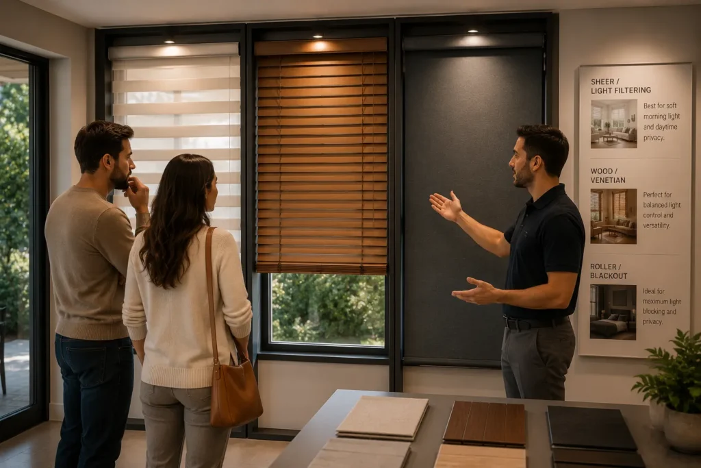 Explaining the difference between the different type of blinds
