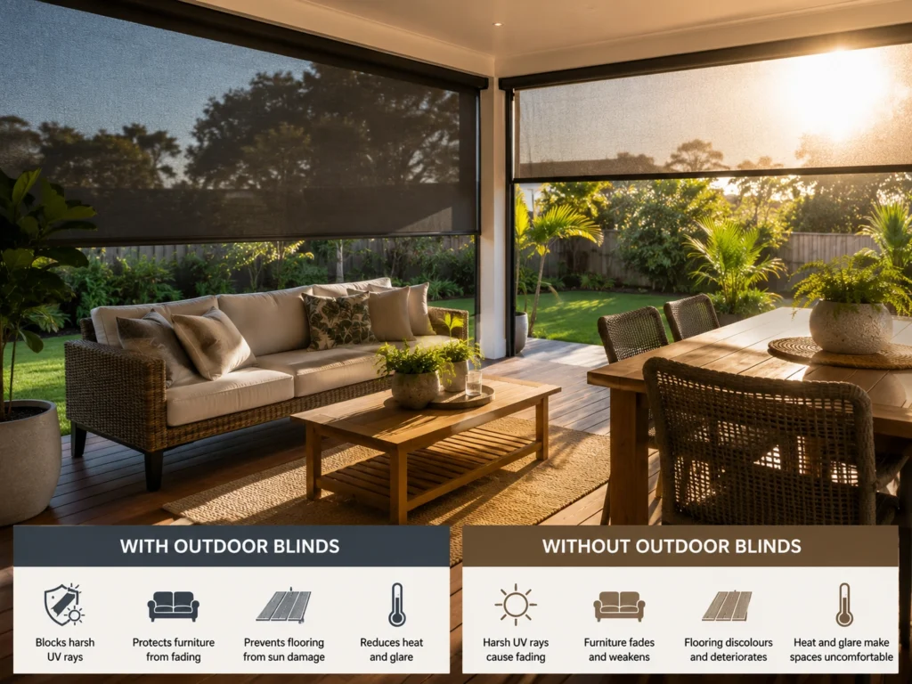 How Outdoor Blinds Protect Your Furniture and Flooring